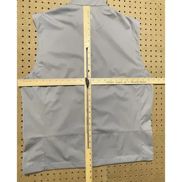 NWT Johnnie-O Golf Performance Full Zip Softshell Crest Vest Gray Large Men $145